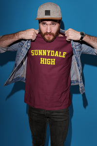 Sunnydale High Maroon Adult Mens Ladies Unisex Crew Neck T-Shirt