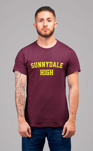 Sunnydale High Maroon Adult Mens Ladies Unisex Crew Neck T-Shirt