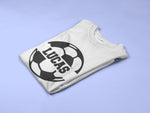 Load image into Gallery viewer, Personalised Kids Football Soccer T-shirt Name On Front
