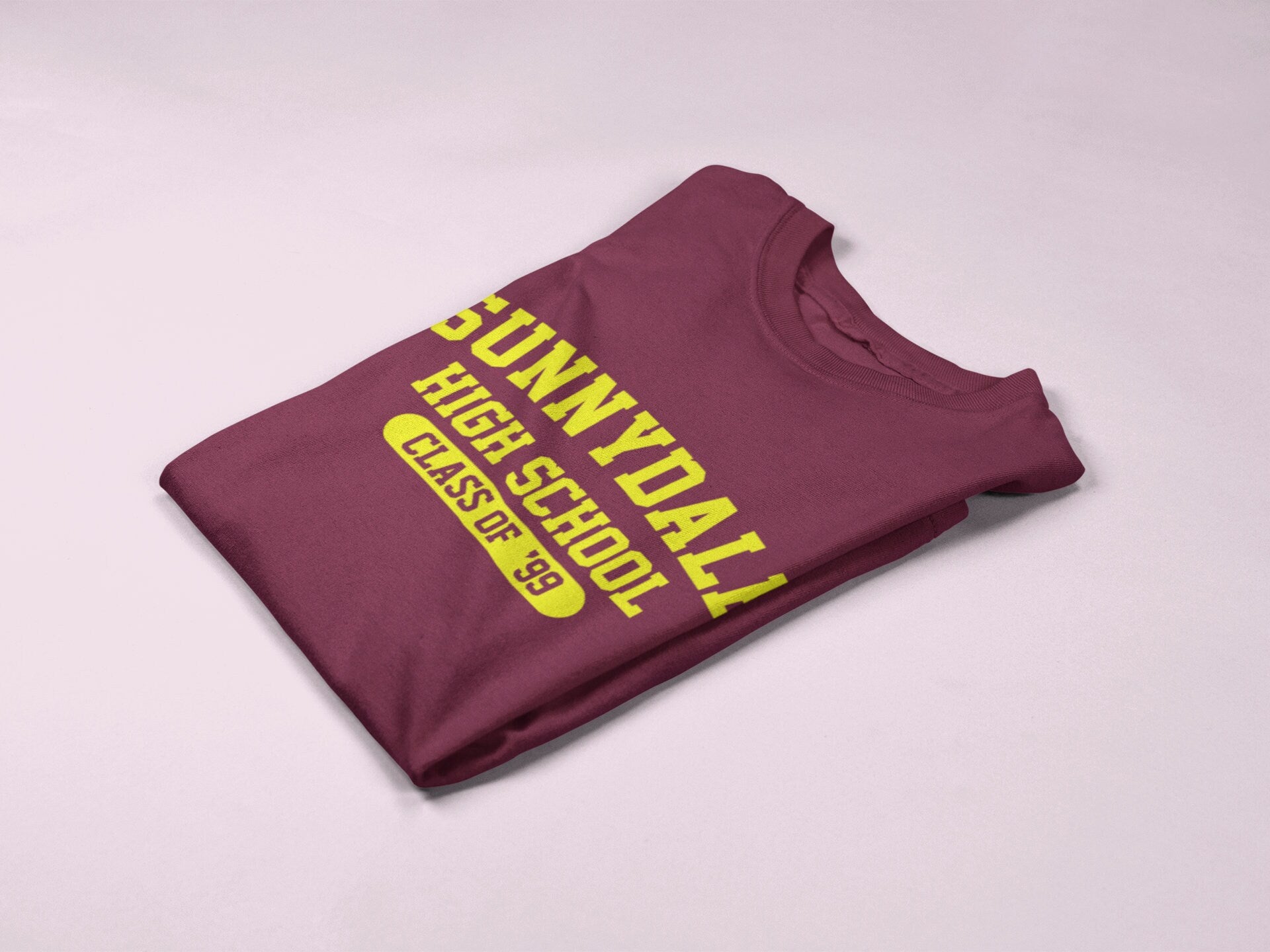 Sunnydale High Class of 99 Maroon Adult Mens Ladies Unisex Crew Neck T-Shirt