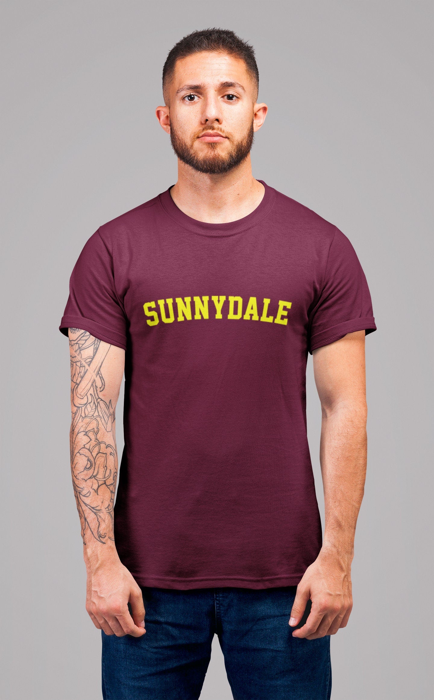Sunnydale Maroon Adult Mens Ladies Unisex Crew Neck T-Shirt