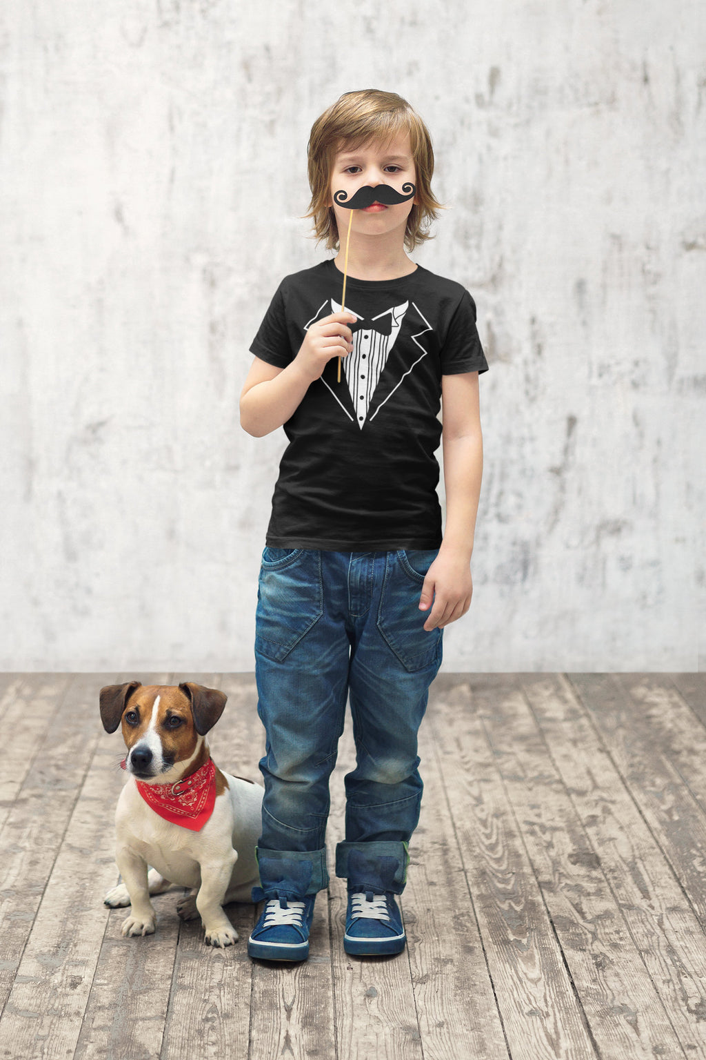 Tuxedo T Shirt Fancy Dress Funny Kids Boys Girls Childrens Joke T Shirt - Red Leader Clothing