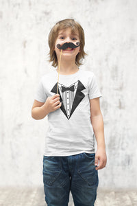 Tuxedo T Shirt Fancy Dress Funny Kids Boys Girls Childrens Joke T Shirt - Red Leader Clothing