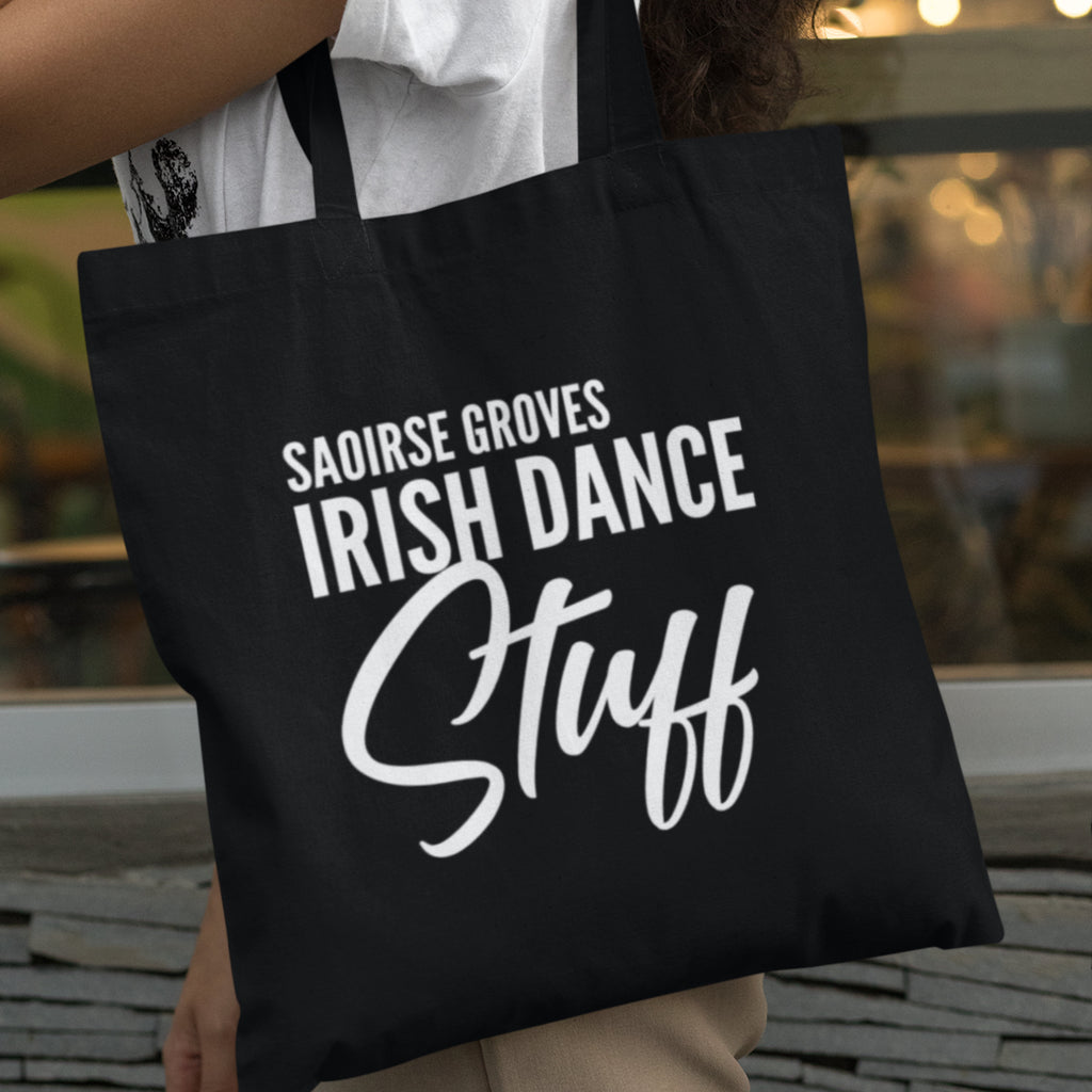Personalised Name Irish Dance Stuff Lightweight Cotton Tote Bag - Red Leader Clothing