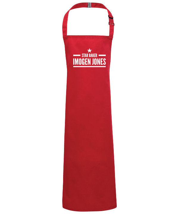 Personalised Kids Childrens Star Baker Apron Baking Cooking Novelty Gift Child Personalized Custom Baking Cookery Fan - Red Leader Clothing