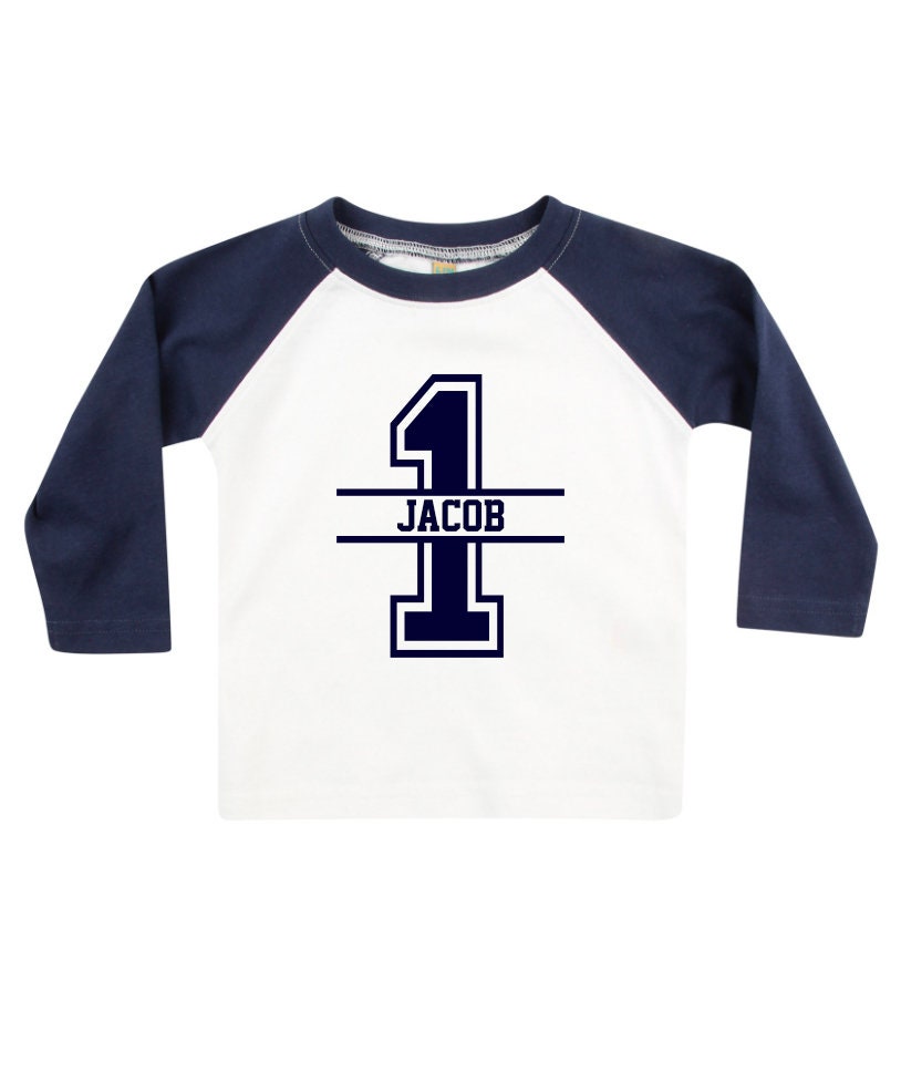 1st Birthday Personalised Kids LONG SLEEVE BASEBALL T-Shirt
