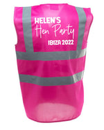 Load image into Gallery viewer, Hen Party Personalised Pink Hi Viz Visibility Vest

