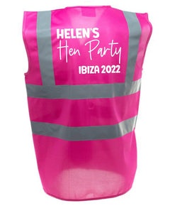 Hen Party Personalised Pink Hi Viz Visibility Vest