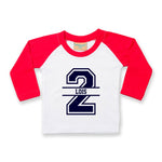 Load image into Gallery viewer, 2nd Birthday Personalised Kids LONG SLEEVE BASEBALL T-Shirt
