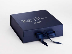 Personalised BEST MAN Large NAVY Gift Box