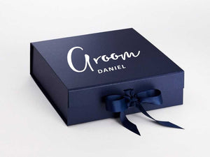 Personalised Groom Large NAVY Gift Box