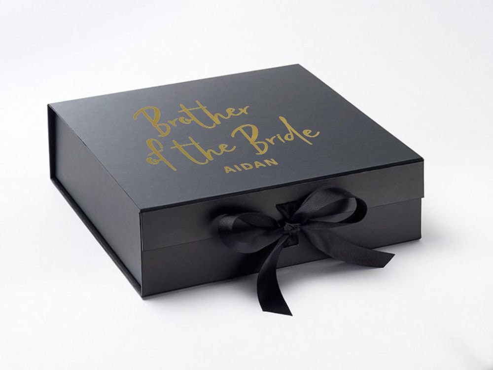 Personalised Brother of the Bride Large BLACK Gift Box