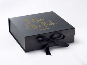 Personalised Brother of the Bride Large BLACK Gift Box