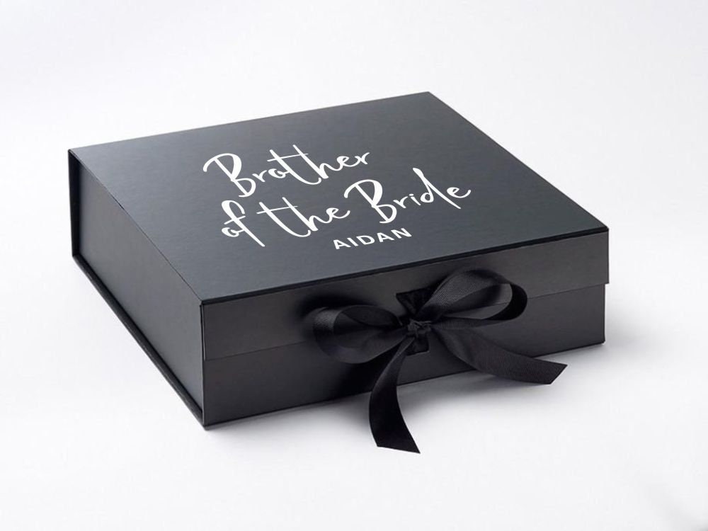 Personalised Brother of the Bride Large BLACK Gift Box