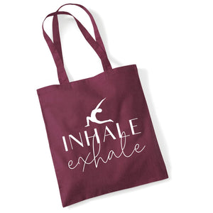 Inhale Exhale Lightweight Cotton Yoga Tote Bag