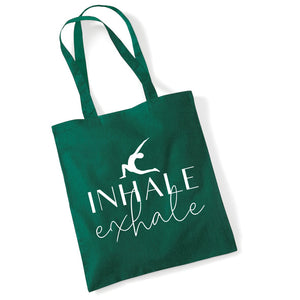 Inhale Exhale Lightweight Cotton Yoga Tote Bag