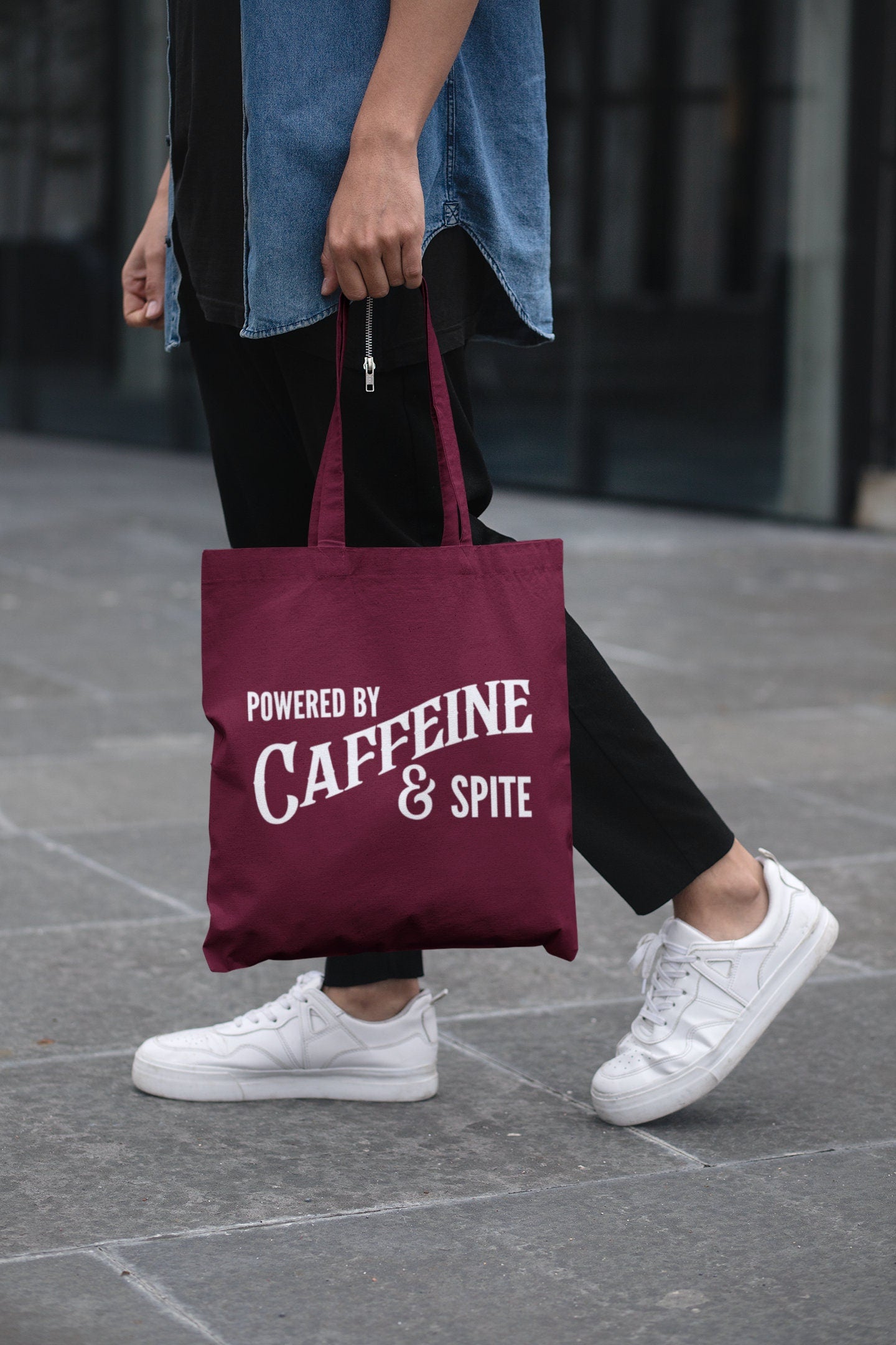 Powered By Caffeine & Spite Lightweight Cotton Tote Bag