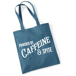 Load image into Gallery viewer, Powered By Caffeine &amp; Spite Lightweight Cotton Tote Bag
