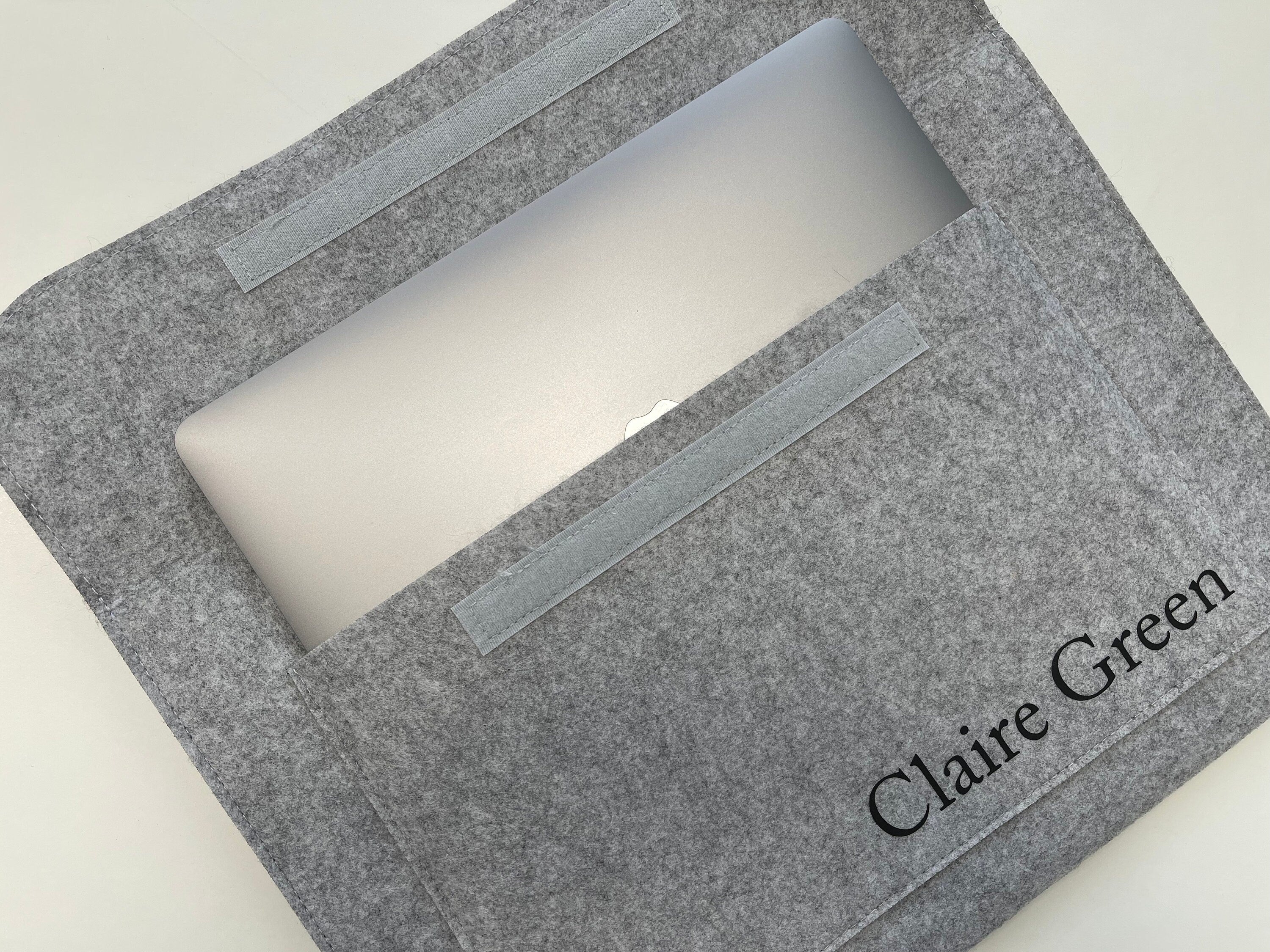 Personalised Name Felt Document Storage Slip Cover Bag