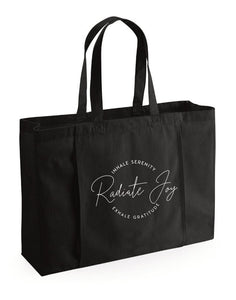 Inhale Serenity Gratitude Joy Organic Yoga Tote Bag
