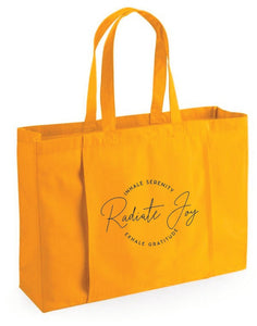 Inhale Serenity Gratitude Joy Organic Yoga Tote Bag