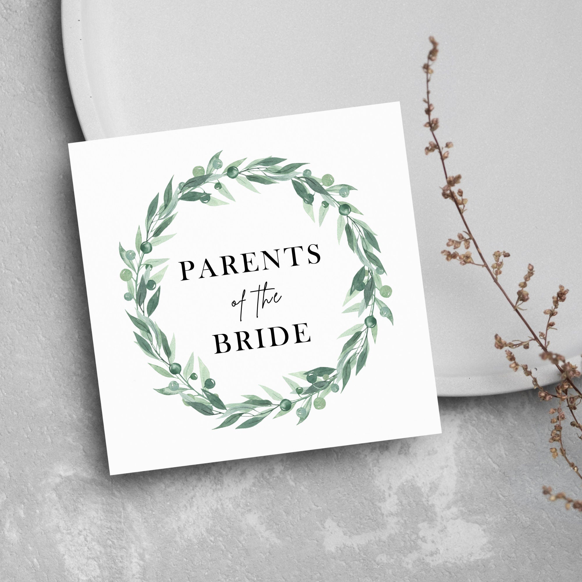 Parents of the Bride Wedding Card