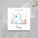 Load image into Gallery viewer, Personalised 2nd Birthday Card Son Cute Animals

