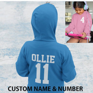 Kids Personalised Sport Hoodie Team Kit NAME & NUMBER