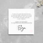 Load image into Gallery viewer, Personalised 1st Birthday Card Granddaughter Cute Poem
