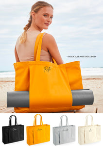 Personalised Small Name Organic Yoga Tote Bag