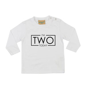 I'm Two Today 2nd Birthday LONG SLEEVE Kids T-Shirt