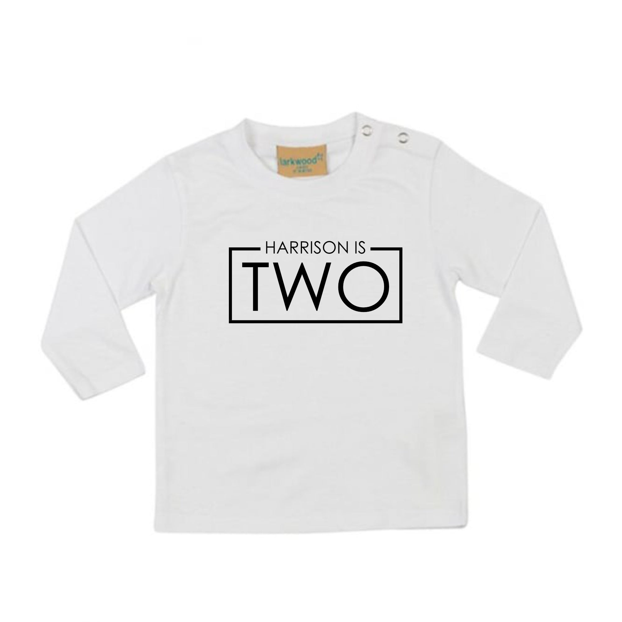 2nd Birthday LONG SLEEVE Personalised Name Kids T-Shirt