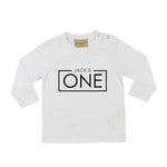 Load image into Gallery viewer, Personalised One 1st Birthday Kids LONG SLEEVE T-shirt

