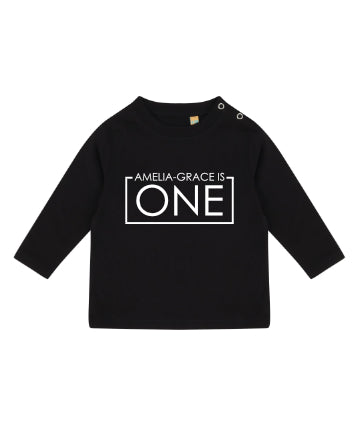 Personalised One 1st Birthday Kids LONG SLEEVE T-shirt