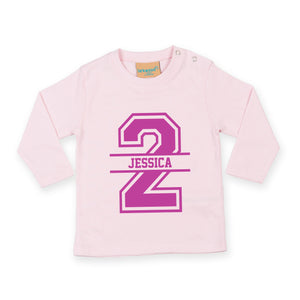 2nd Birthday LONG SLEEVE Personalised Kids T-Shirt