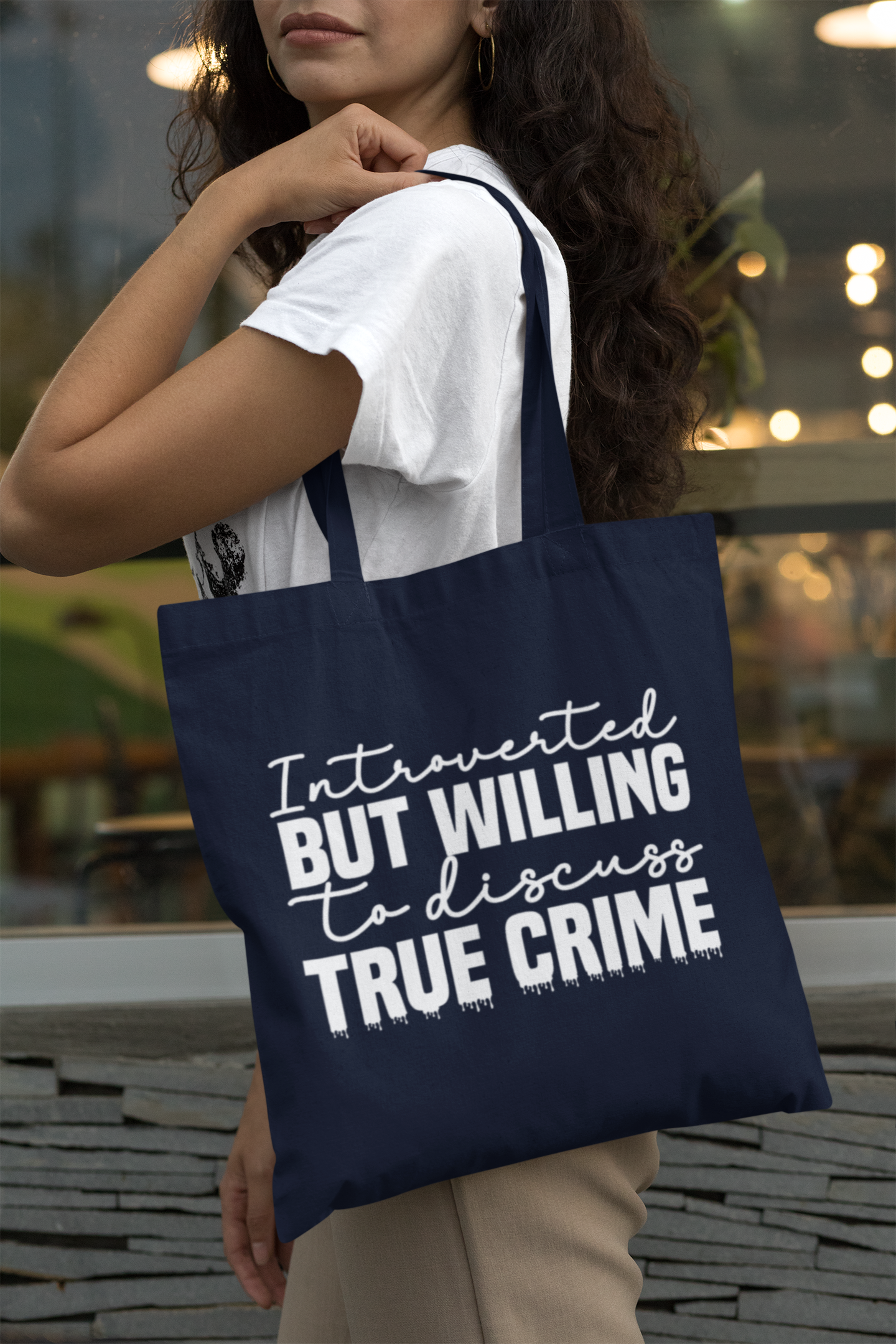 Introverted But Willing To Discuss True Crime Lightweight Tote Bag