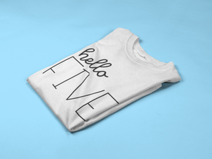 Hello Five 5th Birthday Kids T-shirt