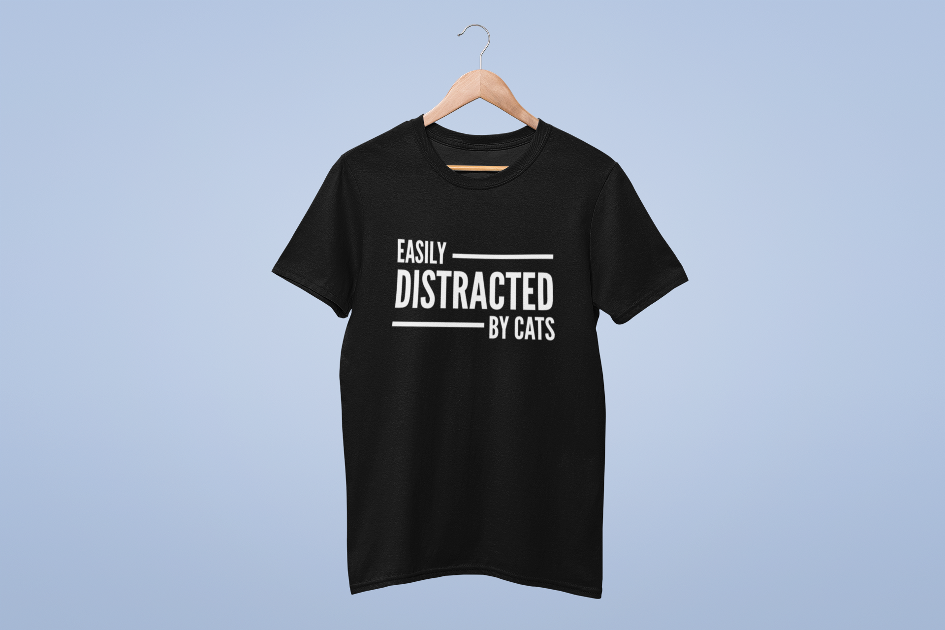 Easily Distracted By Cats T-Shirt Unisex Mens Ladies