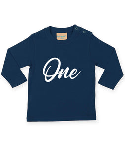 ONE 1st Birthday Kids LONG SLEEVE T-shirt SCR