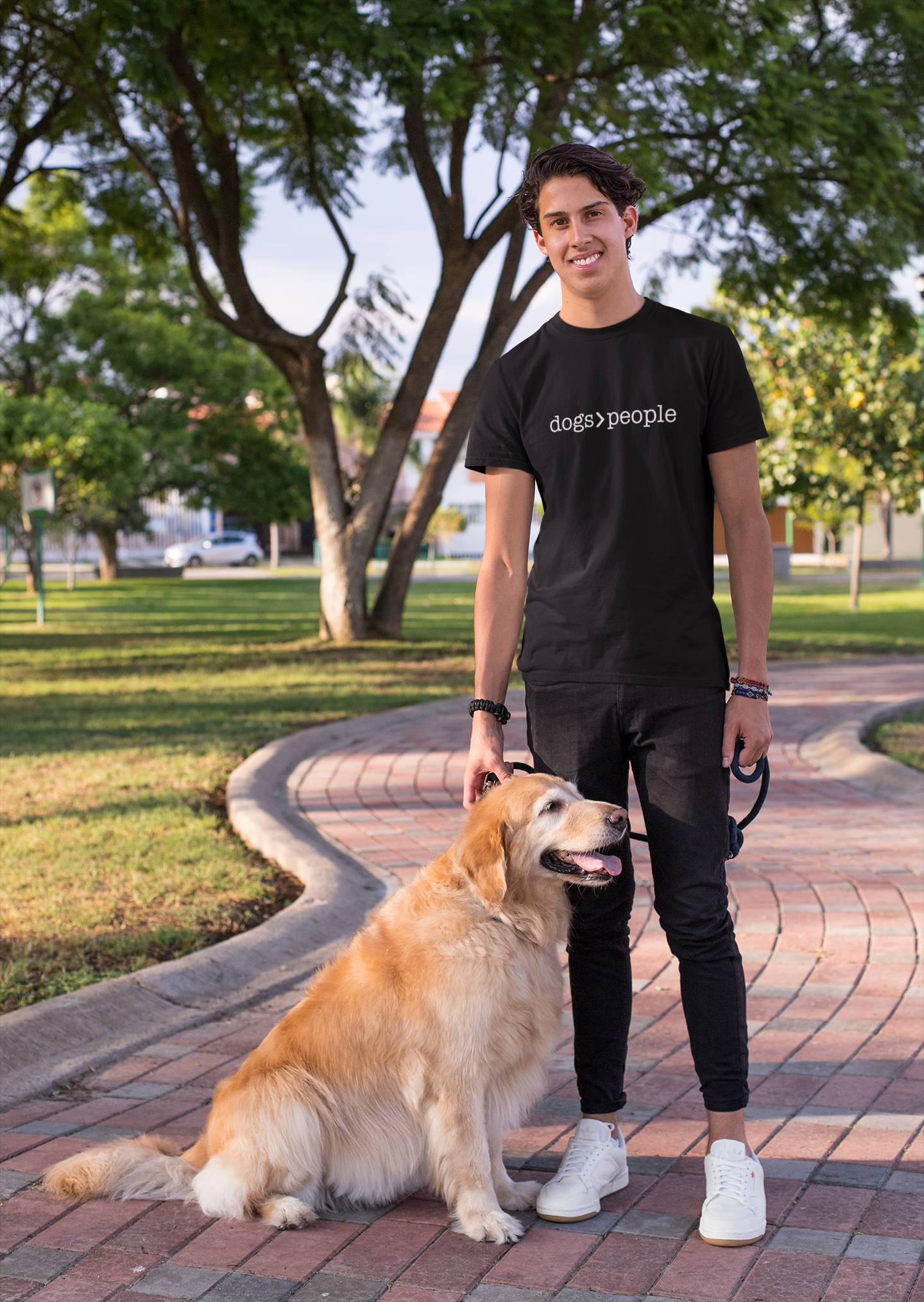 Dogs>People T-Shirt Unisex Mens Ladies