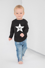 Load image into Gallery viewer, Two 2nd Birthday STAR LONG SLEEVE Kids T-Shirt
